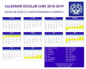 Calendari escolar 2018-2019