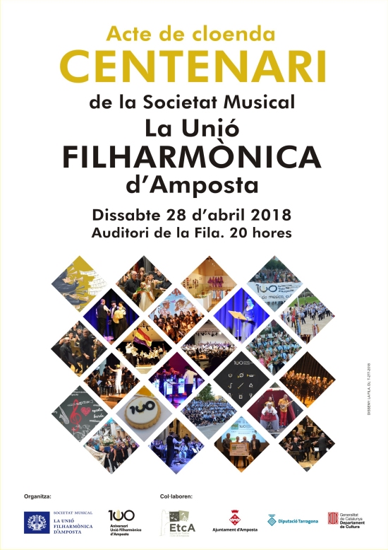 Societat Musical La Uni Filharmnica dAmposta > Notcies > Acte de cloenda Centenari de la Fila