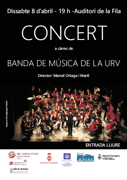 Societat Musical La Unió Filharmònica d´Amposta > Arxiu de notícies > Concert a càrrec de la Banda de música de la URV