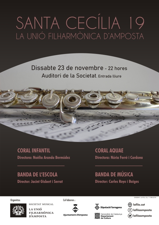 Societat Musical La Uni Filharmnica dAmposta > Notcies > Concert de Santa Ceclia 2019