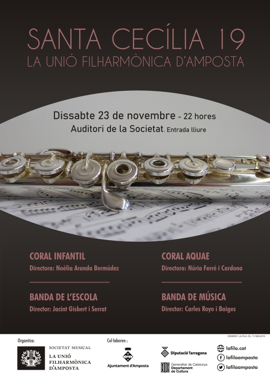 Societat Musical La Uni Filharmnica dAmposta > Notcies > Concert de Santa Ceclia 2019