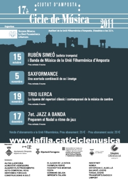 Societat Musical La Uni� Filharm�nica d�Amposta > agenda > 17� CICLE CIUTAT D�AMPOSTA: �7et. JAZZ A BANDA�