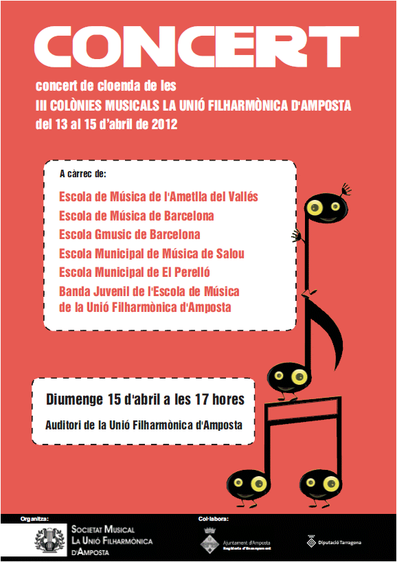 Societat Musical La Uni Filharmnica dAmposta > Arxiu de notcies > III COLNIES MUSICALS DE LESCOLA DE MSICA DE LA UNI FILHARMNICA DAMPOSTA