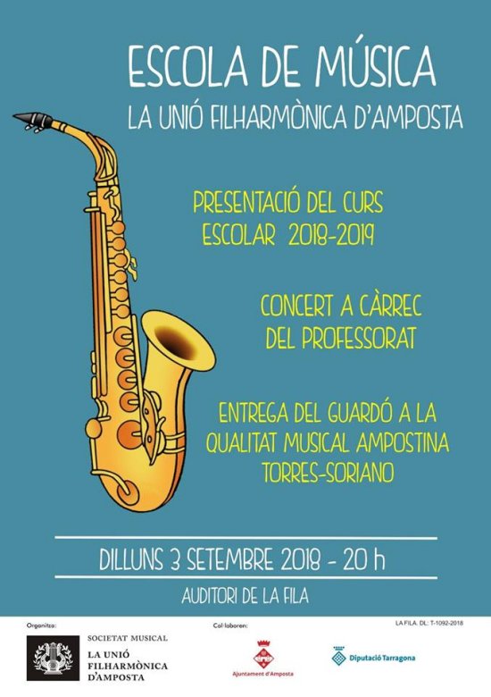 Societat Musical La Uni Filharmnica dAmposta > Notcies > Presentaci del curs escolar 2018/2019