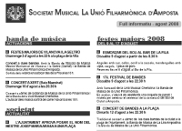 Societat Musical La Uni Filharmnica dAmposta > Full informatiu > FULL INFORMATIU AGOST 2008