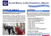 Societat Musical La Uni Filharmnica dAmposta > Full informatiu > FULL INFORMATIU FEBRER 2009