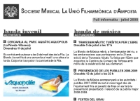 Societat Musical La Uni Filharmnica dAmposta > Full informatiu > FULL INFORMATIU JULIOL 2008