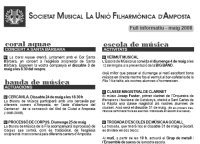 Societat Musical La Uni Filharmnica dAmposta > Full informatiu > FULL INFORMATIU MAIG 2008