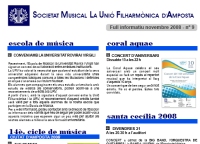 Societat Musical La Uni Filharmnica dAmposta > Full informatiu > FULL INFORMATIU NOVEMBRE 2008