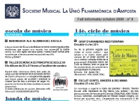 Societat Musical La Uni Filharmnica dAmposta > Full informatiu > FULL INFORMATIU OCTUBRE 2008