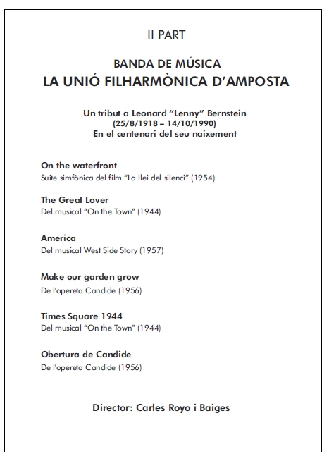 Societat Musical La Uni Filharmnica dAmposta > Notcies > 27 Festival de Bandes de Msica Festes Majors Amposta 2018