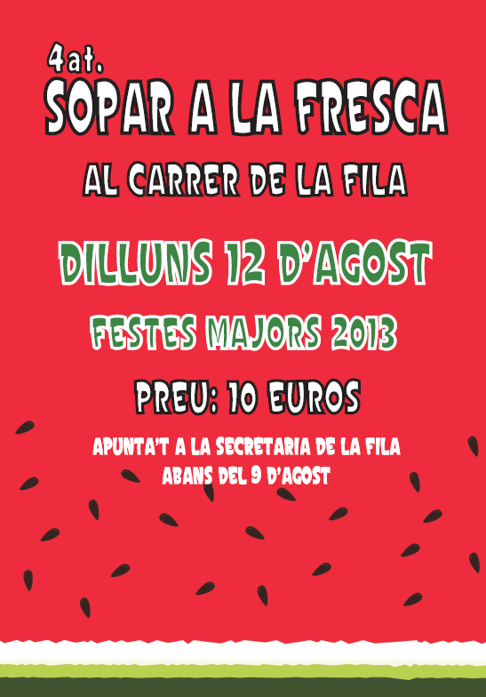 Societat Musical La Uni Filharmnica dAmposta > Arxiu de notcies > Apuntat al sopar a la fresca!