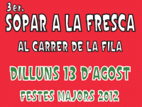 3er SOPAR A LA FRESCA AL CARRER DE LA FILA