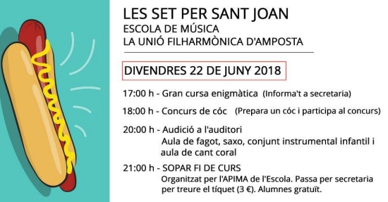 Societat Musical La Uni Filharmnica dAmposta > Notcies > Les Set per Sant Joan 2018