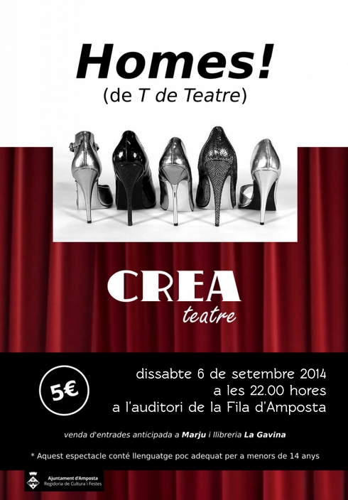 Societat Musical La Uni Filharmnica dAmposta > Arxiu de notcies > Segona representaci de lobra de teatre HOMES! a crrec de CREA