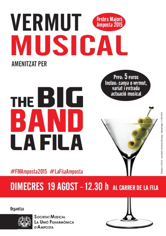 Societat Musical La Uni Filharmnica dAmposta > Arxiu de notcies > Vermut musical amb la Big Band La Fila